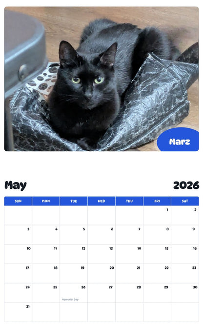 2026 - 2027 Marz - Pawidols Pet Calendar