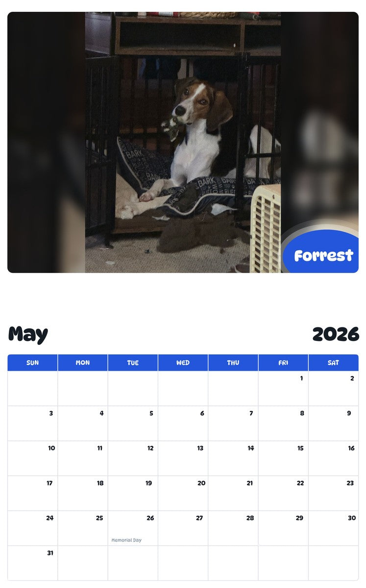 2026 - 2027 Forrest - Pawidols Pet Calendar