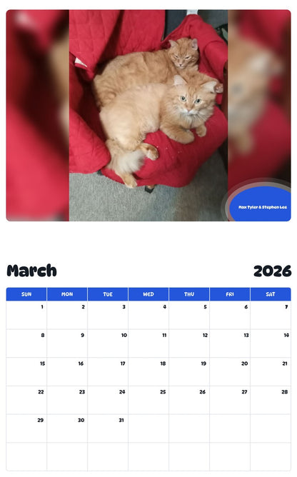 November 2025 - October 2026 Max Tyler & Stephen Lee - Pawidols Pet Calendar