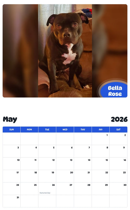 2026 - 2027 Bella Rose - Pawidols Pet Calendar