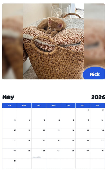 2026 - 2027 Mick - Pawidols Pet Calendar