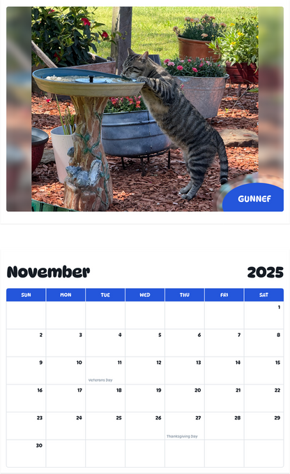 July 2025 - June 2026 Gunnef - Pawidols Pet Calendar