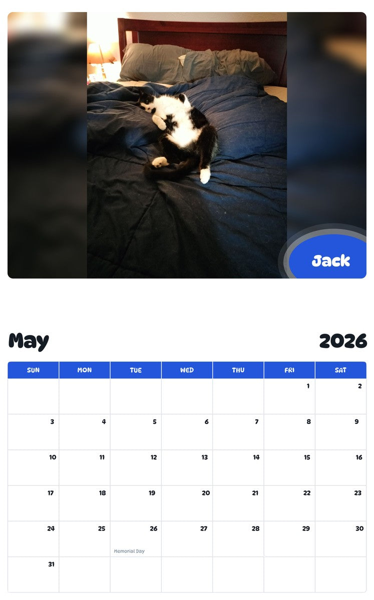 2026 - 2027 Jack - Pawidols Pet Calendar