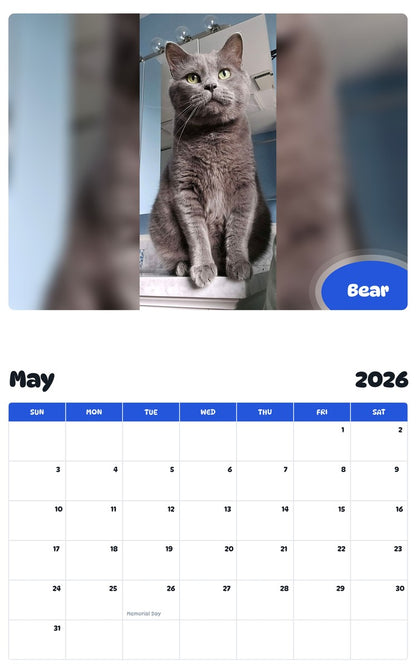 2026 - 2027 Bear - Pawidols Pet Calendar