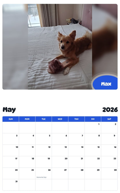 2026 - 2027 Max - Pawidols Pet Calendar