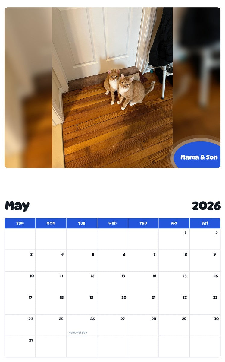 2026 - 2027 Mama & Son - Pawidols Pet Calendar