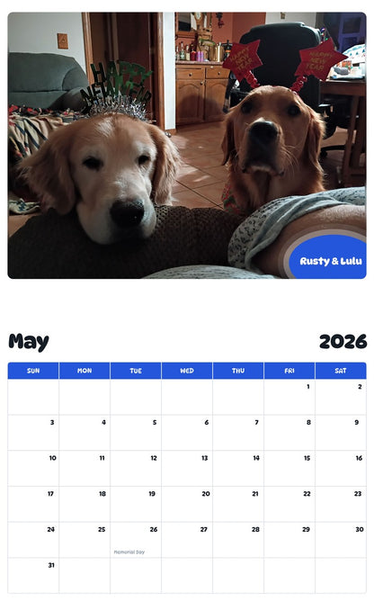 2026 - 2027 Rusty & Lulu - Pawidols Pet Calendar