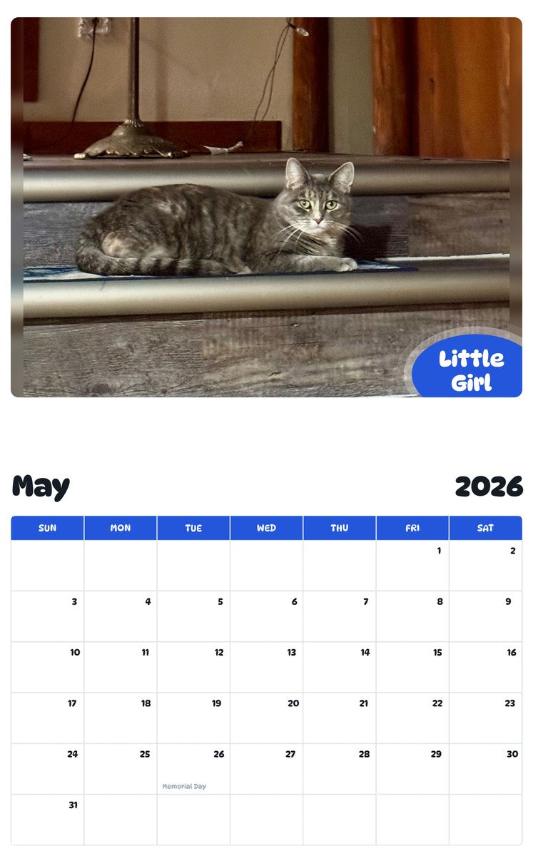 2026 - 2027 Little Girl - Pawidols Pet Calendar