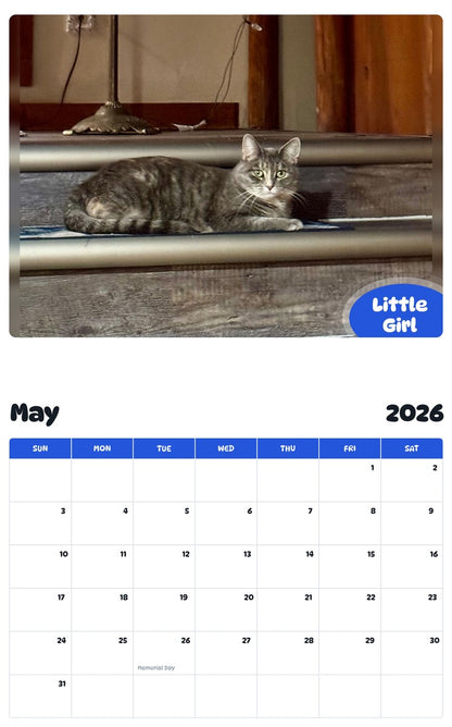 2026 - 2027 Little Girl - Pawidols Pet Calendar