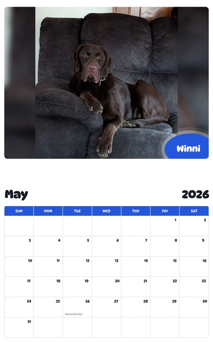 2026 - 2027 Winni - Pawidols Pet Calendar