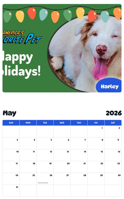 2026 - 2027 Harley - Pawidols Pet Calendar