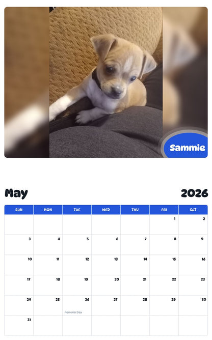 2026 - 2027 Sammie - Pawidols Pet Calendar