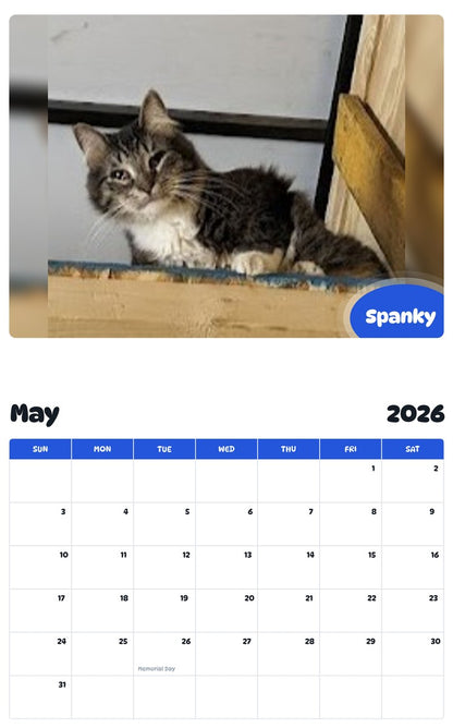 2026 - 2027 Spanky - Pawidols Pet Calendar