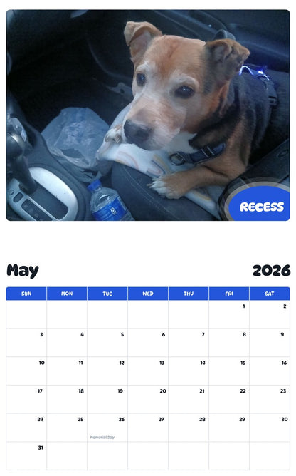 2026 - 2027 RECESS - Pawidols Pet Calendar