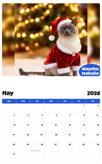 2026 - 2027 Alaysha Isabella - Pawidols Pet Calendar