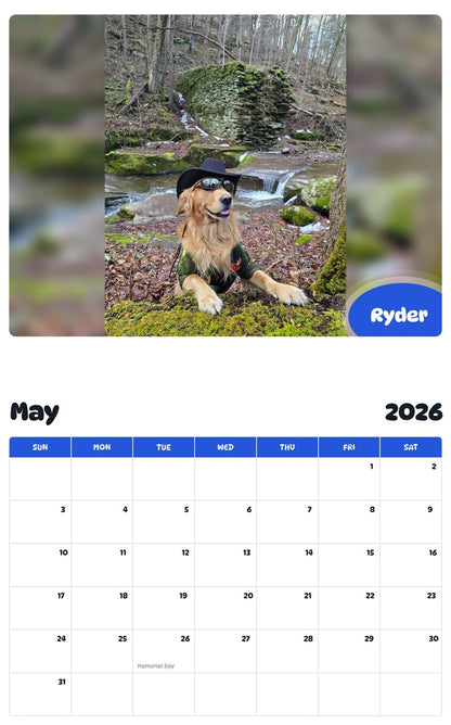 2026 - 2027 Ryder - Pawidols Pet Calendar
