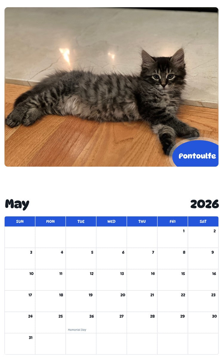 2026 - 2027 Pontoulfe - Pawidols Pet Calendar