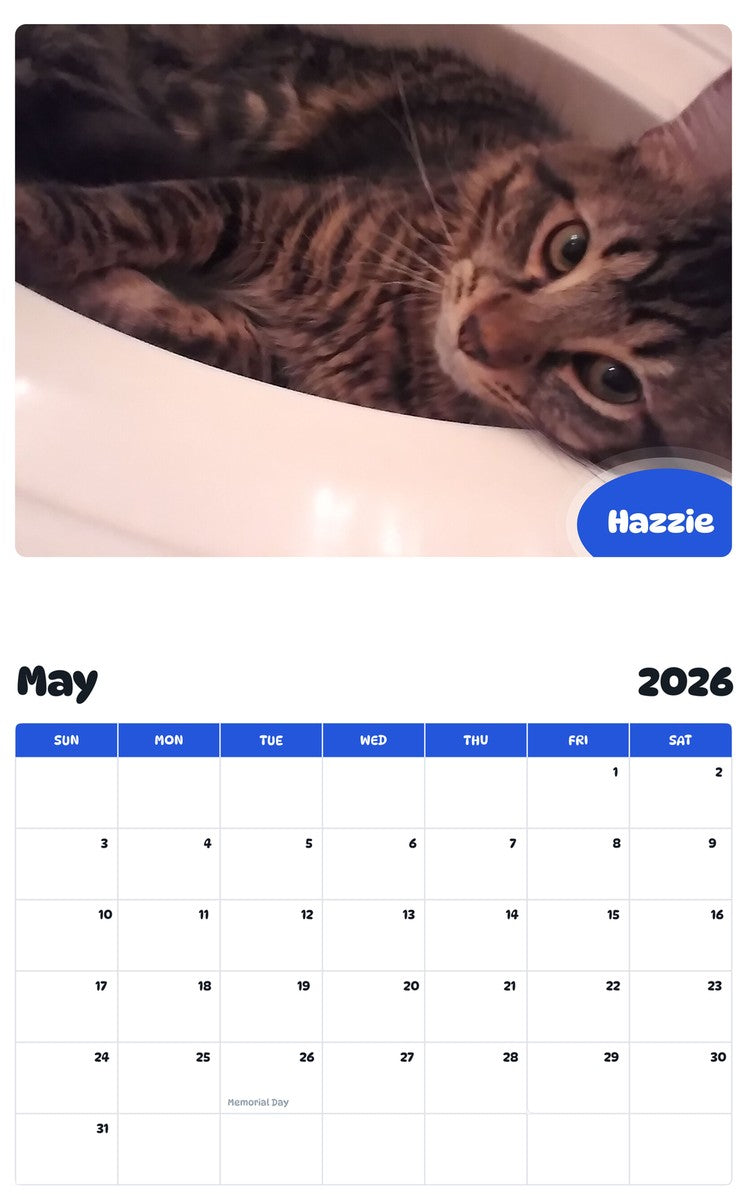 2026 - 2027 Hazzie - Pawidols Pet Calendar