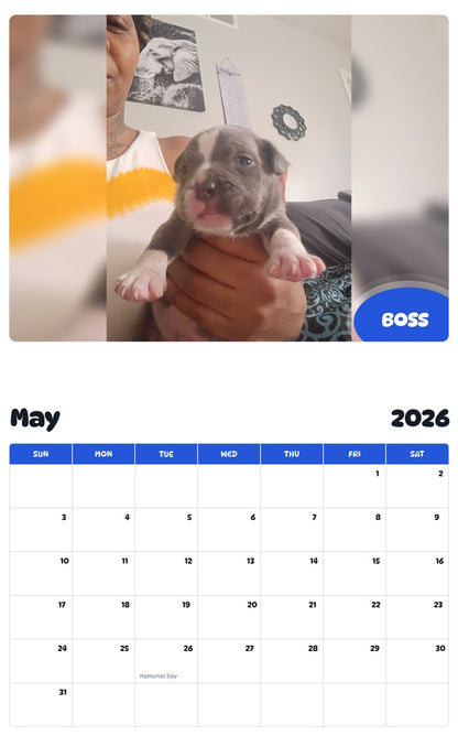 2026 - 2027 BOSS - Pawidols Pet Calendar