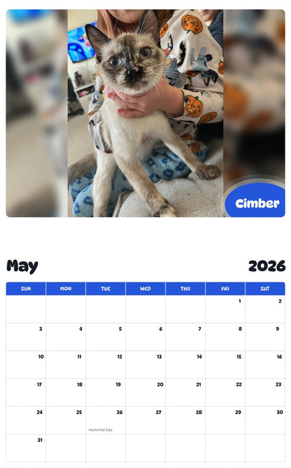 2026 - 2027 Cimber - Pawidols Pet Calendar