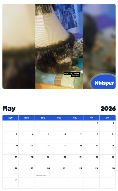 2026 - 2027 Whisper - Pawidols Pet Calendar