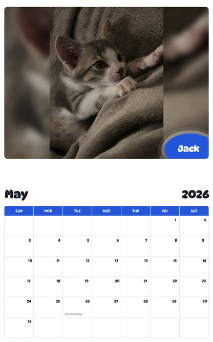 2026 - 2027 Jack - Pawidols Pet Calendar