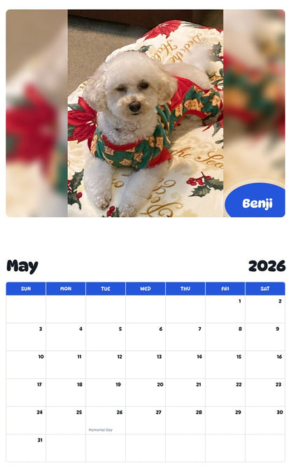 2026 - 2027 Benji - Pawidols Pet Calendar