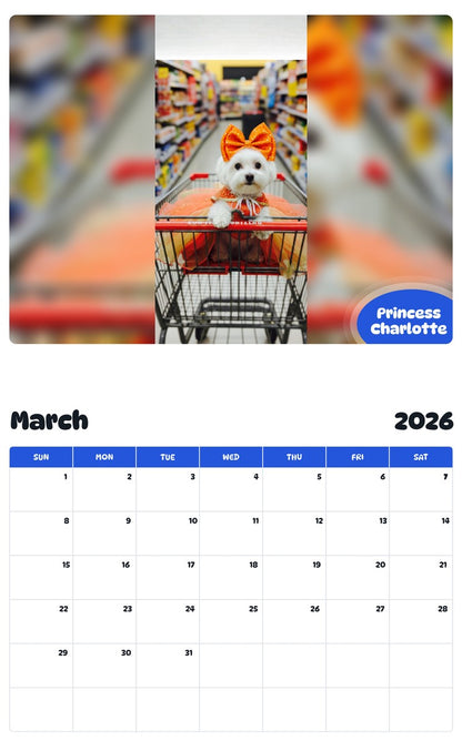 November 2025 - October 2026 Princess Charlotte - Pawidols Pet Calendar