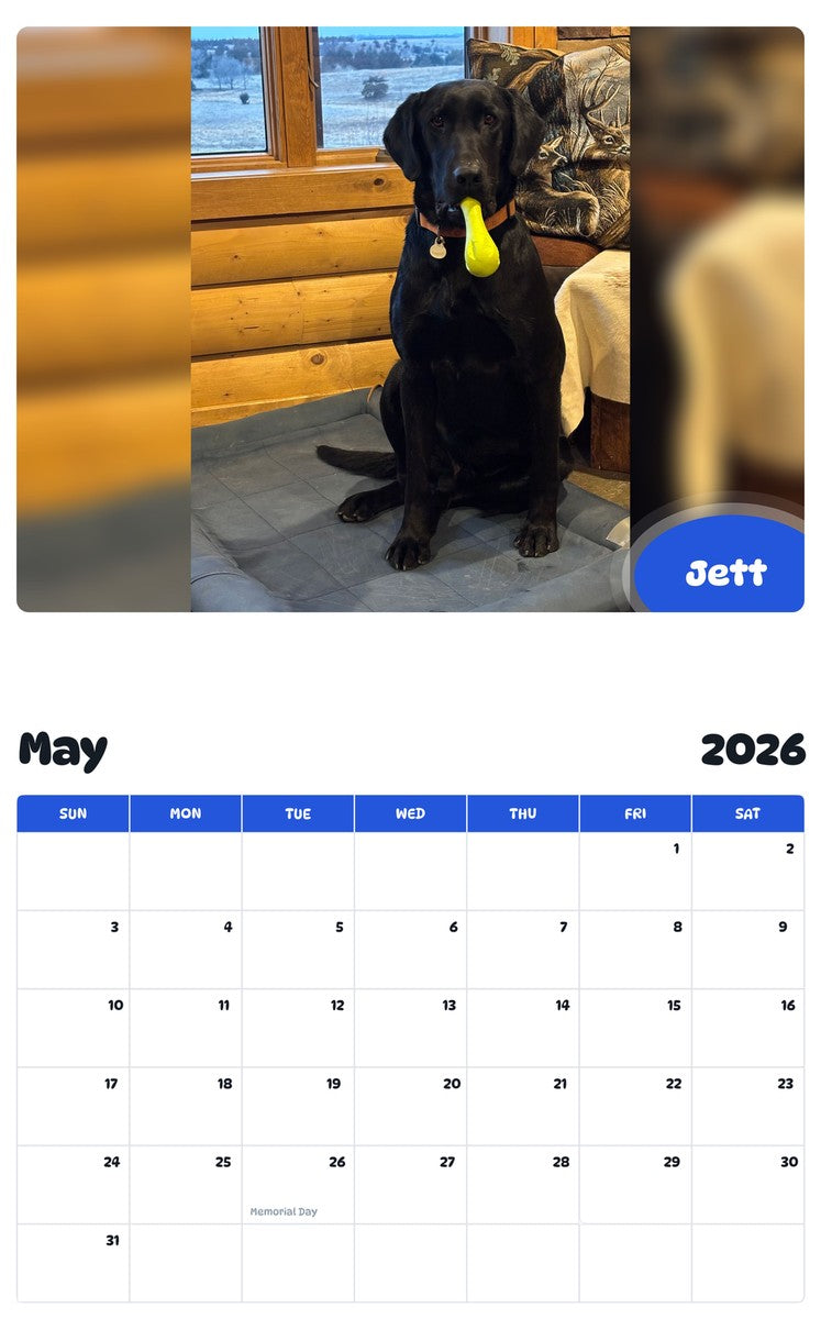2026 - 2027 Jett - Pawidols Pet Calendar