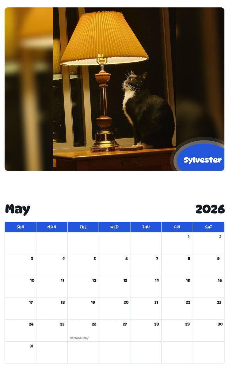 2026 - 2027 Sylvester - Pawidols Pet Calendar