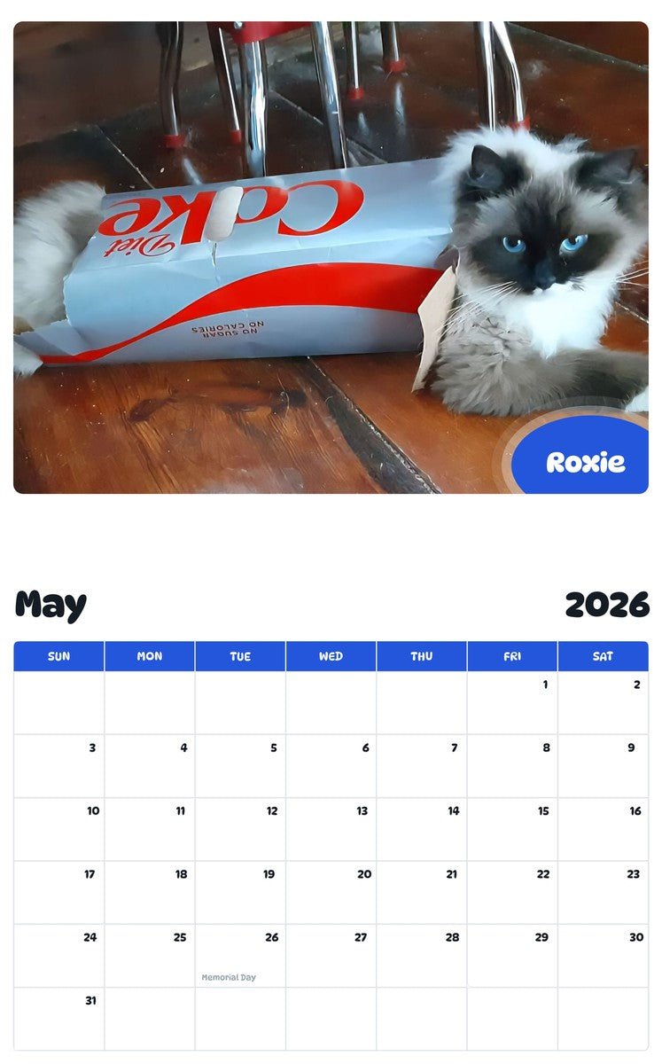 2026 - 2027 Roxie - Pawidols Pet Calendar