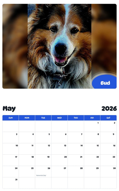 2026 - 2027 Bud - Pawidols Pet Calendar