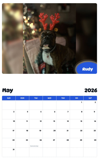 2026 - 2027 Rudy - Pawidols Pet Calendar