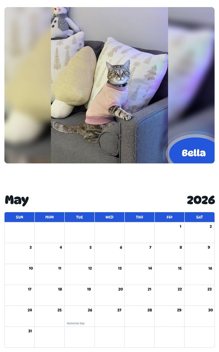 2026 - 2027 Bella - Pawidols Pet Calendar