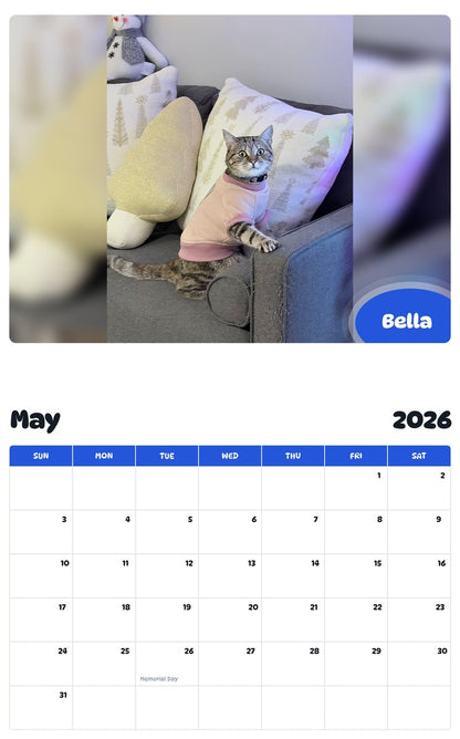 2026 - 2027 Bella - Pawidols Pet Calendar