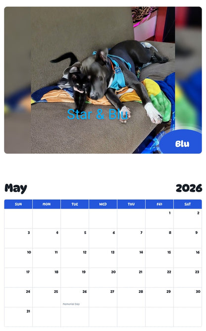 2026 - 2027 Blu - Pawidols Pet Calendar