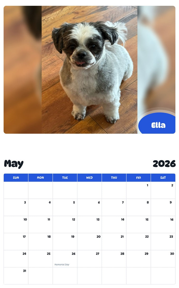 2026 - 2027 Ella - Pawidols Pet Calendar