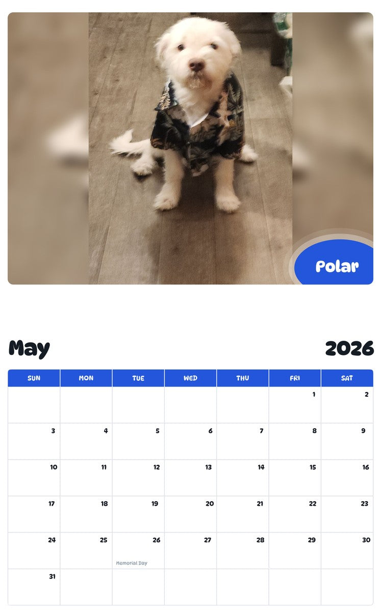 2026 - 2027 Polar - Pawidols Pet Calendar
