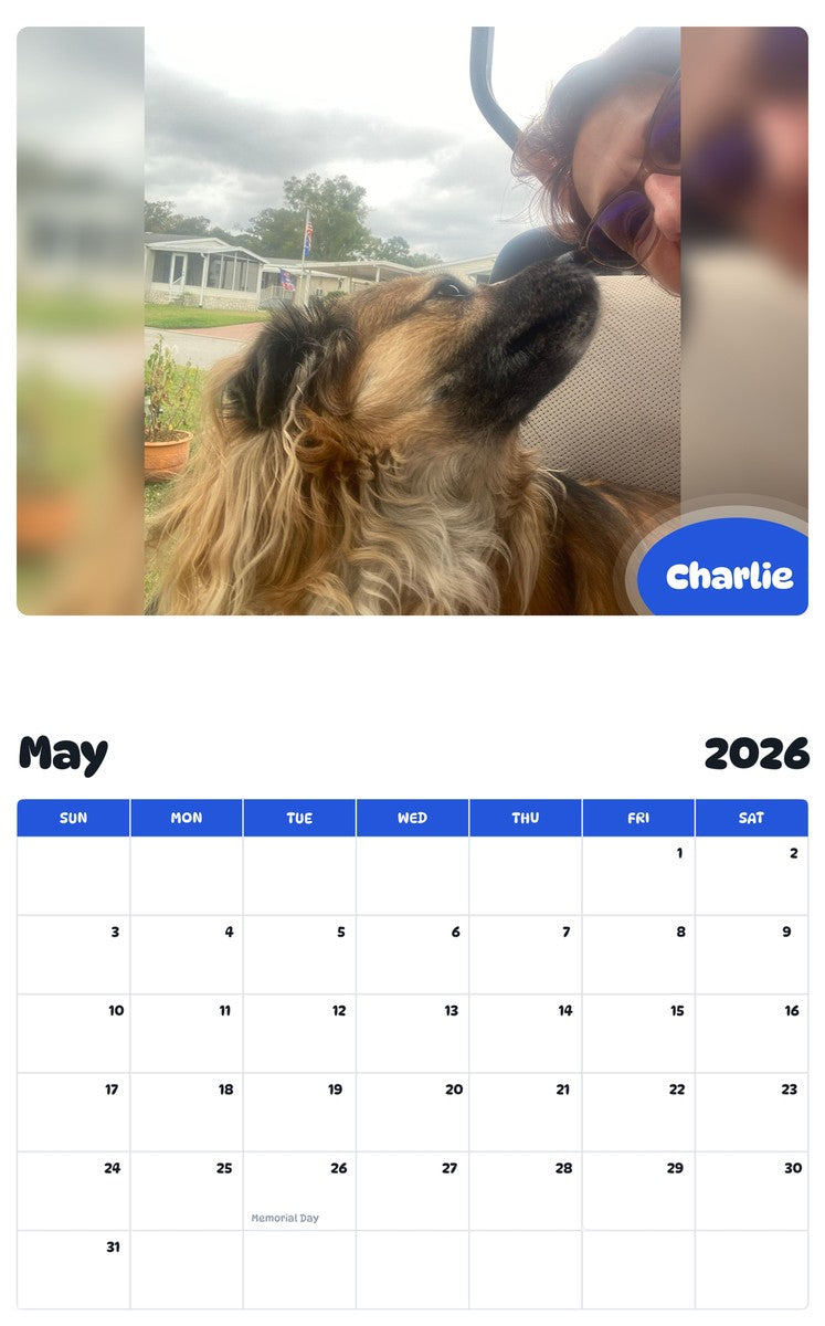 2026 - 2027 Charlie - Pawidols Pet Calendar