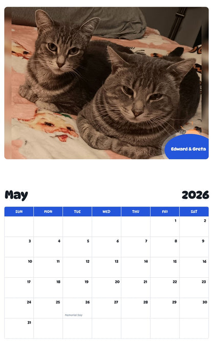 2026 - 2027 Edward & Greta - Pawidols Pet Calendar