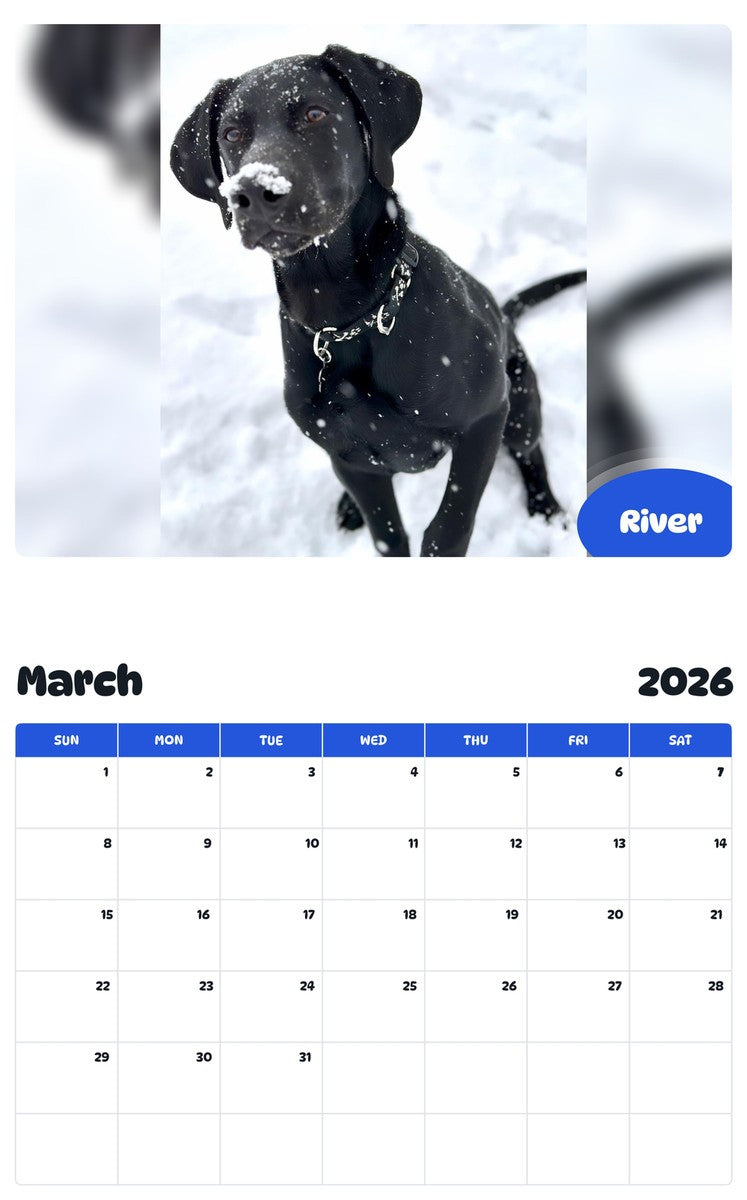 November 2025 - October 2026 River - Pawidols Pet Calendar