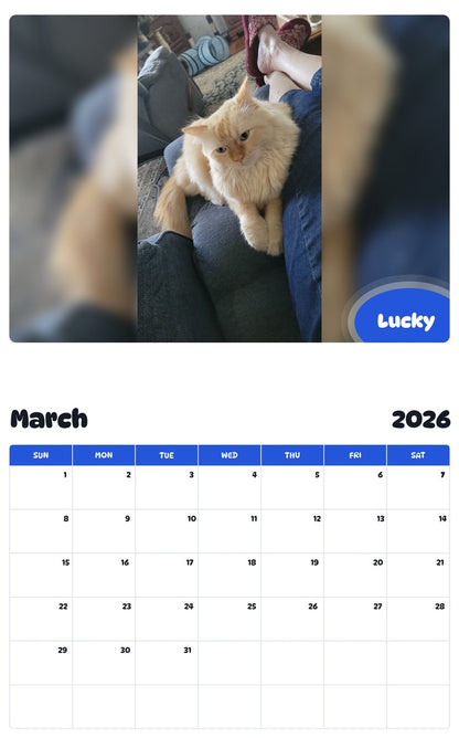 November 2025 - October 2026 Lucky - Pawidols Pet Calendar