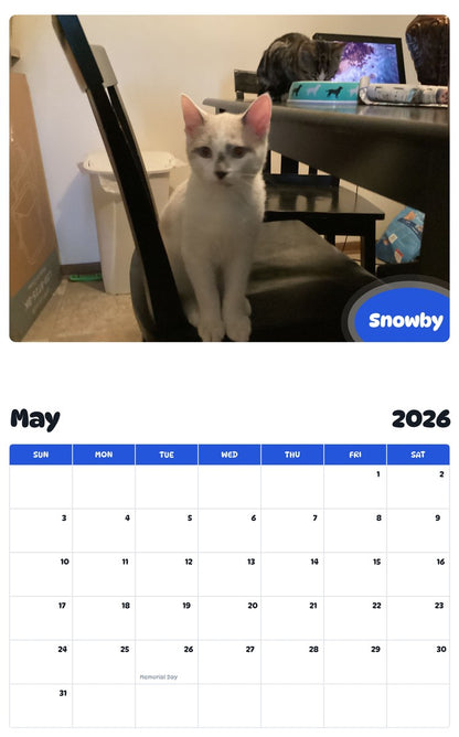 2026 - 2027 Snowby - Pawidols Pet Calendar