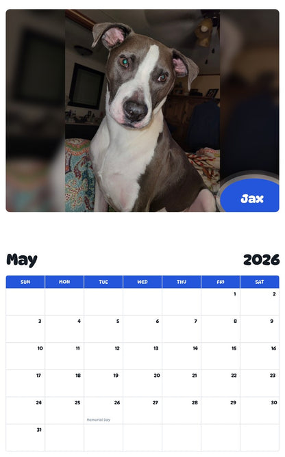 2026 - 2027 Jax - Pawidols Pet Calendar