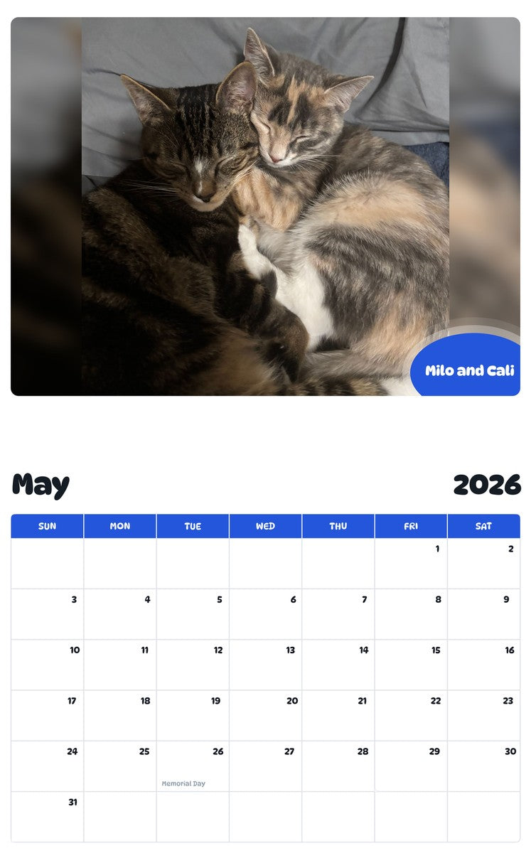2026 - 2027 Milo and Cali - Pawidols Pet Calendar