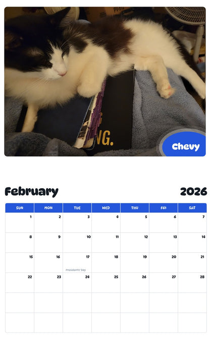 October 2025 - September 2026 Chevy - Pawidols Pet Calendar