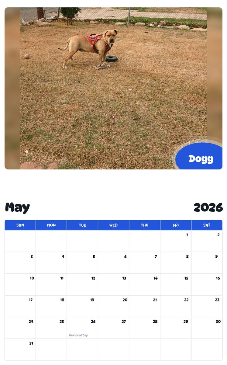 2026 - 2027 Dogg - Pawidols Pet Calendar