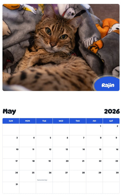 2026 - 2027 Rajin - Pawidols Pet Calendar