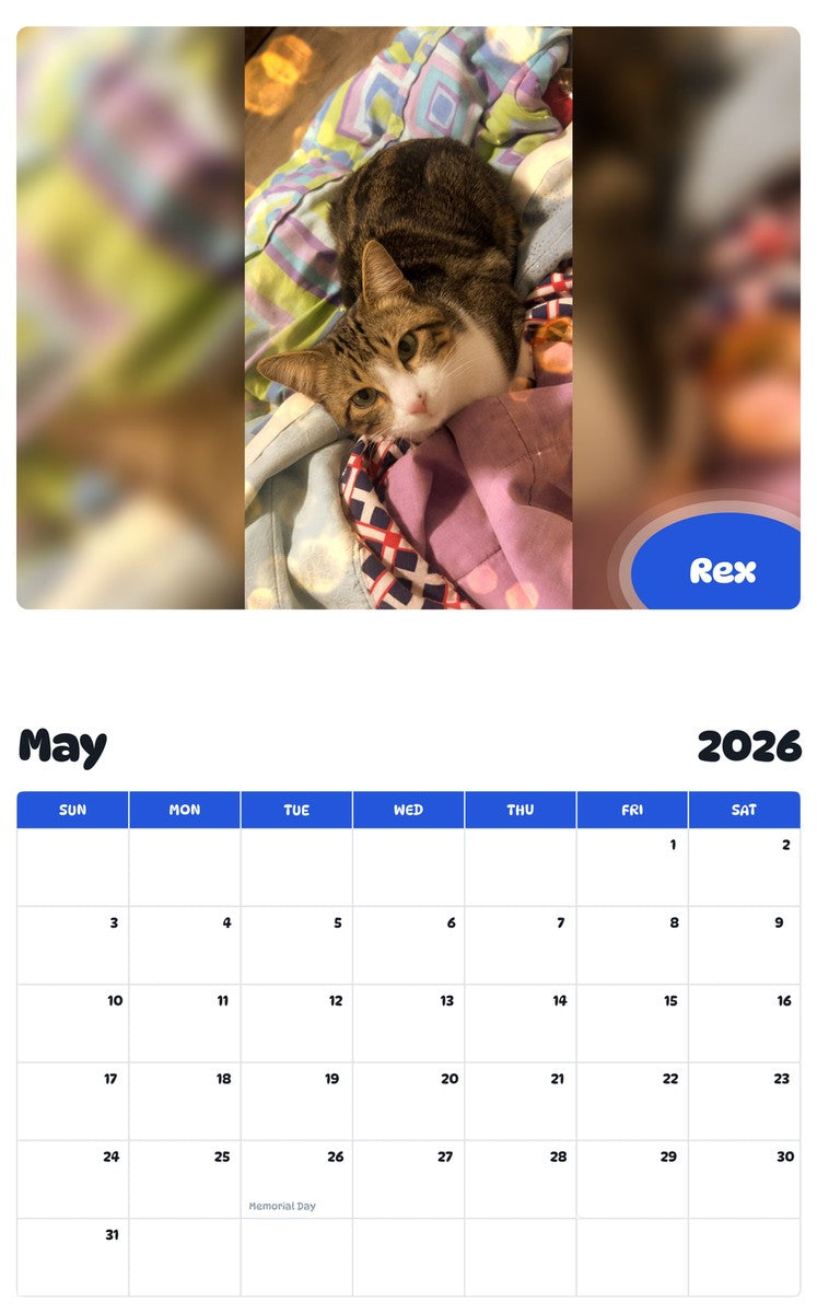 2026 - 2027 Rex - Pawidols Pet Calendar