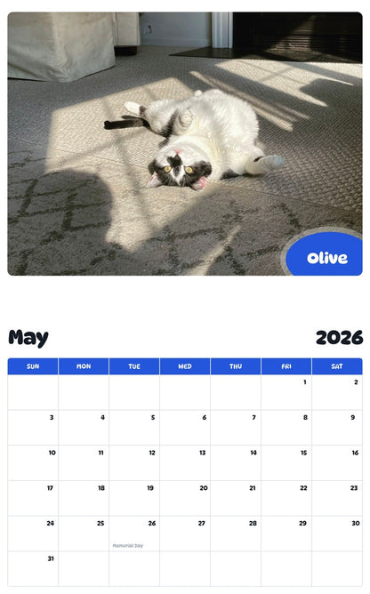 2026 - 2027 Olive - Pawidols Pet Calendar